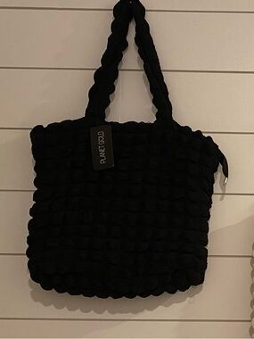 Planet Gold Black  Shoulder Tote